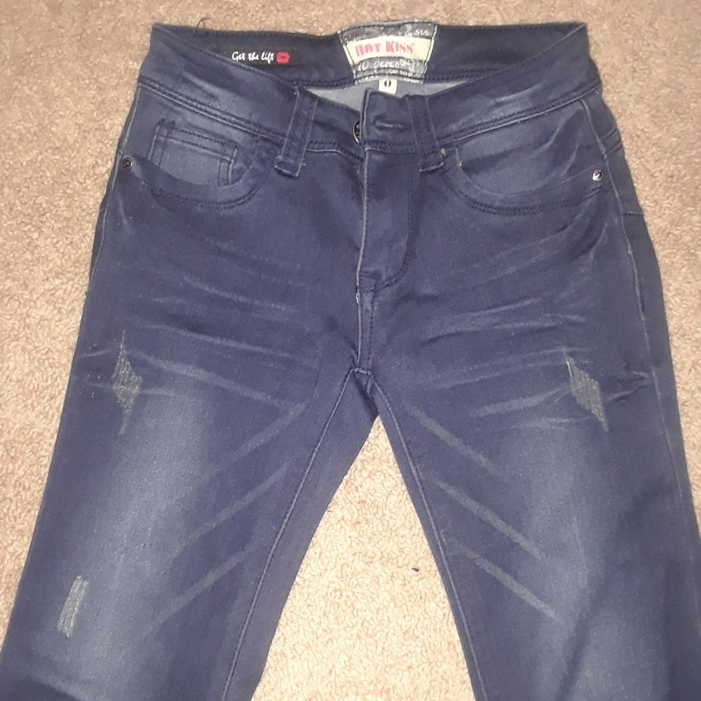 Dark blue jeans